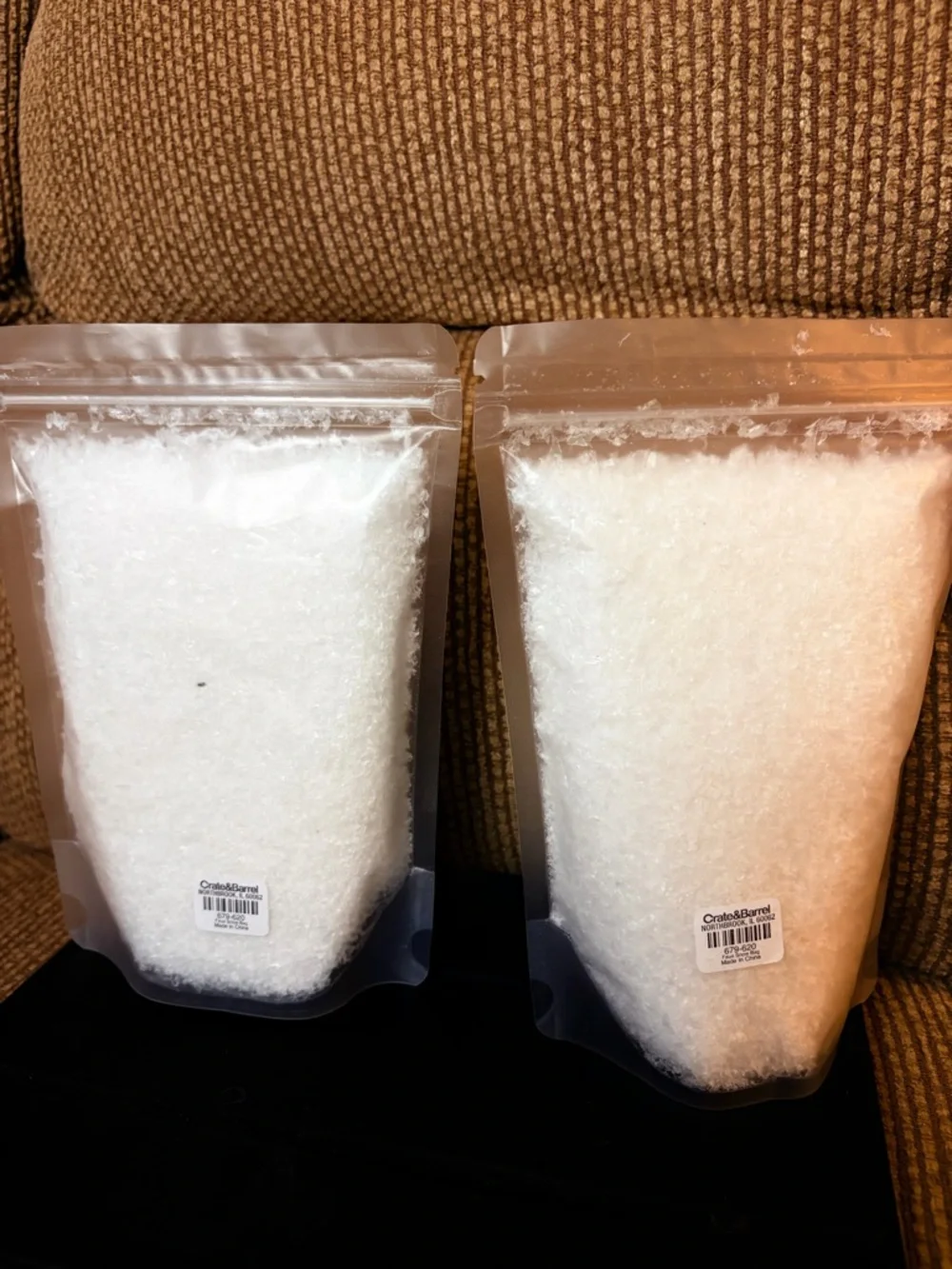 Crate & Barrel Faux Snow - 2 x 2oz packages sealed